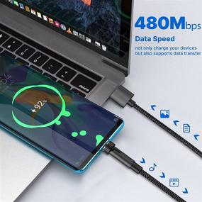 img 3 attached to ⚡️ 3-in-1 Magnetic Charging Cable - Fast 3A Charging, Data Transfer - Nylon Braided USB C Magnetic Charger Cable for Micro USB, Type C Devices - 4Pack (Black, 3ft/3ft/6ft/6ft)