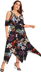 img 2 attached to Milumia Womens Shoulder Floral Tropical Women's Clothing for Dresses