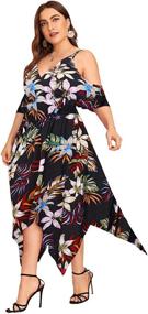 img 1 attached to Milumia Womens Shoulder Floral Tropical Women's Clothing for Dresses