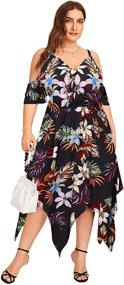 img 4 attached to Milumia Womens Shoulder Floral Tropical Women's Clothing for Dresses