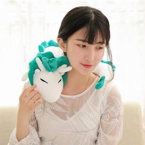img 3 attached to 🐉 SUPOW Dragon Plush Neck Pillow - U-Shape Anime Cute White Dragon Design for Comfy Travel and Relaxation
