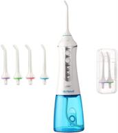портативный зубной ирригатор - безшнуровой стоматологический очиститель mcnaval с 300 мл 🚿 большим съемным резервуаром для воды, usb-зарядкой, водонепроницаемостью ipx7, 3 режимами и 4 насадками. логотип