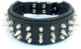 img 3 attached to 🐶 Ultimate Bestia Dog Collar: Genuine Leather, Screw Spikes, Soft Cushion & Longevity! Pitbull, Bulldog, Rottweiler & More! Handmade in Europe!