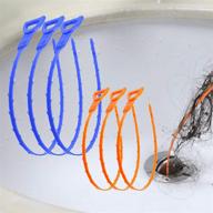 🔧 vastar drain-snakes kit: 6-pack orange and blue, hair cleaning tool for sink, bathtub and shower, drain pipe clogging remover логотип