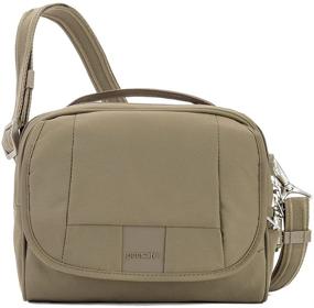 img 4 attached to Secure Your Belongings with the PacSafe Metrosafe Ls140 Anti-Theft Compact Shoulder Bag - Earth Khaki Travel Cross-Body Bag