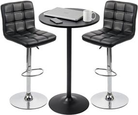 img 1 attached to 🍸 Pearington Round Cocktail Bistro High Table - Black Top and Base, 1-Pack