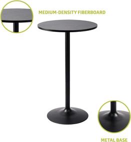 img 3 attached to 🍸 Pearington Round Cocktail Bistro High Table - Black Top and Base, 1-Pack