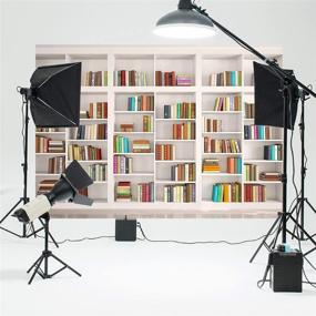 img 3 attached to LYWYGG 7X5FT Bookshelf Backdrop for Video Conference Vintage Party Background Books CP-259