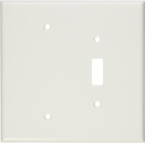 img 1 attached to Oversized Thermoset White 2-Gang Wallplate with 1 Toggle 🔳 and 1 Blank Device Combination, Box Mount - Leviton 88106