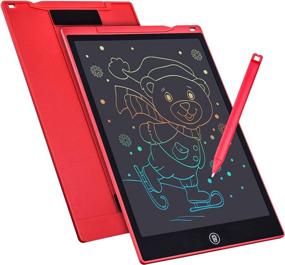 img 4 attached to LCD Writing Tablet Drawing Board 12 Inch Colorful Girls Toys Christmas Birthday Gift For 3 4 5 6 7 Year Old Girls Erasable Drawing Tablet Doodle Board Toddler Learning Toys For Girls Age 3 (Red)