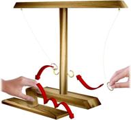 🎯 hydro gizmos ring toss game - fun indoor/outdoor game for adults & kids, portable wooden set with hook & string - perfect for friends gatherings, truth or dare play логотип