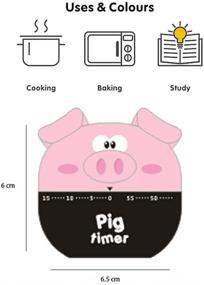 img 3 attached to 🐷 Cute Cartoon Pig Kitchen Cooking Timer Clock | 60 Minutes Mechanical Timers with Loud Alarm, Manual Counters | Khaki Finish