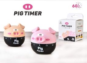 img 2 attached to 🐷 Cute Cartoon Pig Kitchen Cooking Timer Clock | 60 Minutes Mechanical Timers with Loud Alarm, Manual Counters | Khaki Finish