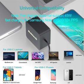 img 1 attached to 🔌 Nekteck 45W USB C Wall Charger with Power Delivery, Laptop Fast Charging Adapter - Built-in 6ft Type C Cable - Compatible with MacBook, Dell XPS, Surface Go, Pixel, Galaxy (Not recommended for Note10/S10/10+PPS)