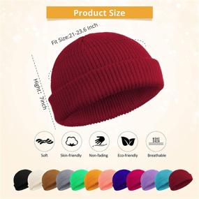 img 2 attached to 🧢 Geyoga 12-Pack Trawler Beanie Hats - Knit Cuff Beanie with Roll-Up Edge - Skull Cap Fisherman Beanie for Men and Women