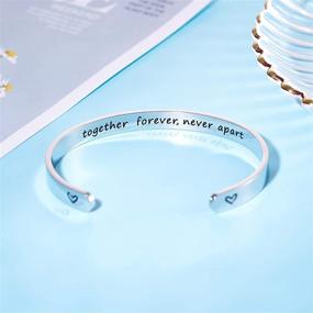 img 1 attached to 👩 Meaningful Mother-Daughter Jewelry Set: Together Forever - Never Apart Cuff Bracelets for Mom & Daughter - Perfect Birthday or Mothers Day Gift