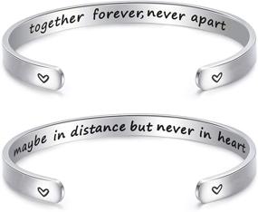 img 4 attached to 👩 Meaningful Mother-Daughter Jewelry Set: Together Forever - Never Apart Cuff Bracelets for Mom & Daughter - Perfect Birthday or Mothers Day Gift