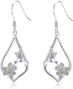 img 4 attached to 🎁 Gifts for Women Friends: 925 Sterling Silver Bee, Hummingbird, Cardinal, and Giraffe Drop Dangle Earrings - Elegant Jewelry