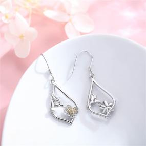 img 3 attached to 🎁 Gifts for Women Friends: 925 Sterling Silver Bee, Hummingbird, Cardinal, and Giraffe Drop Dangle Earrings - Elegant Jewelry