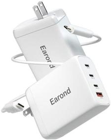 img 4 attached to 🔌 High-Power 4-Port USB C Charger (120W), Earond GaN Type C Charger with 100W USB C Cable, Wall Charger for MacBook Pro/Air, iPad Pro, iPhone 12/11/X/XS/XR, Switch, Galaxy S9/S8