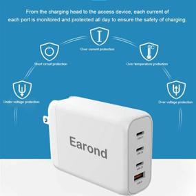 img 1 attached to 🔌 High-Power 4-Port USB C Charger (120W), Earond GaN Type C Charger with 100W USB C Cable, Wall Charger for MacBook Pro/Air, iPad Pro, iPhone 12/11/X/XS/XR, Switch, Galaxy S9/S8