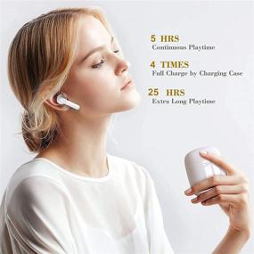 img 1 attached to 🎧 Wireless Earbuds Bluetooth 5.0 Headphones with Charging Case - IPX8 Waterproof, 3D Stereo Air Buds in-Ear Ear Buds Built-in Mic - Open Lid Auto Pairing for Android/Samsung/iPhone - White