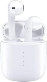 img 4 attached to 🎧 Wireless Earbuds Bluetooth 5.0 Headphones with Charging Case - IPX8 Waterproof, 3D Stereo Air Buds in-Ear Ear Buds Built-in Mic - Open Lid Auto Pairing for Android/Samsung/iPhone - White