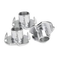 🔩 high-quality bestgle m6 x 8mm t-nuts: 4 pronged zinc plated tee nuts for woodworking & furniture with 100pcs logo