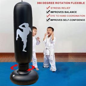 img 1 attached to 63-Inch Inflatable Boxing Punching Bag - Decompression Fitness Punching Bag for Kids and Adults, Freestanding Tumbler Sandbags for Karate, Taekwondo, MMA Practice - Best Gift