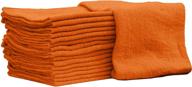 🛠️ nabob wipers auto mechanic shop towels: commercial grade, 100% cotton 25-pack for efficient cleaning in garage, auto body shop, and bar mop size 14x14 inches - orange logo