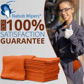 img 1 attached to 🛠️ Nabob Wipers Auto Mechanic Shop Towels: Commercial Grade, 100% Cotton 25-Pack for Efficient Cleaning in Garage, Auto Body Shop, and Bar Mop Size 14x14 Inches - Orange