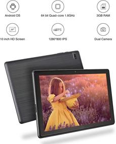 img 3 attached to 📱 HAOVM Mediapad P10 10-inch Tablet, Android 10.0, Octa-Core 1.6GHz Processor, 3GB RAM 32GB Storage 8.0MP Camera, 10.1-inch IPS HD Display, Wi-Fi, USB Type C Port, GPS, FM, Brushed Texture Back
