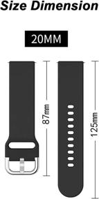 img 2 attached to 🕒 20mm Silicone Soft Sport Watch Band Strap for Garmin Vivoactive 3 Band/Garmin Venu Sq Band - Compatible with Garmin Vivoactive 3 Music/Forerunner 245 Music/Forerunner 265 Music Smartwatch - Men Women