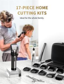 img 3 attached to WONER Hair Clippers for Men: 17-Piece Home Hair Cutting Kits 3.0 - Quiet Rechargeable Cordless Trimmers, Professional Scissors, and Barber Cape