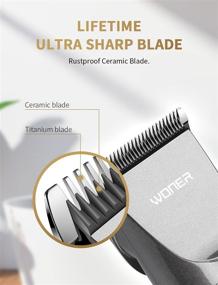 img 2 attached to WONER Hair Clippers for Men: 17-Piece Home Hair Cutting Kits 3.0 - Quiet Rechargeable Cordless Trimmers, Professional Scissors, and Barber Cape
