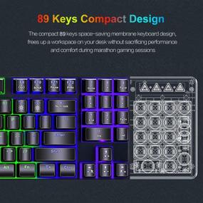 img 3 attached to Compact 89 Keys RGB Backlit Floating Mechanical Gaming Keyboard with Multimedia Keys and Number Pad - Sweet Alice, Spill-Resistant for Windows PC Gamer (Black)
