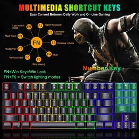 img 2 attached to Compact 89 Keys RGB Backlit Floating Mechanical Gaming Keyboard with Multimedia Keys and Number Pad - Sweet Alice, Spill-Resistant for Windows PC Gamer (Black)