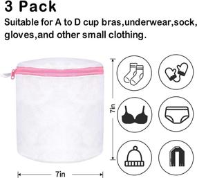 img 3 attached to 👙 3-Pack Mesh Laundry Bag Set: Bra Washing Bag, Lingerie Bag, Sock Bag for Washing Machine, Underwear Protector, Bra Washer, for Superior Laundry Care