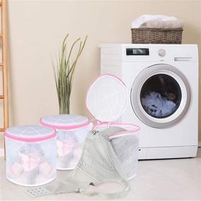 img 1 attached to 👙 3-Pack Mesh Laundry Bag Set: Bra Washing Bag, Lingerie Bag, Sock Bag for Washing Machine, Underwear Protector, Bra Washer, for Superior Laundry Care