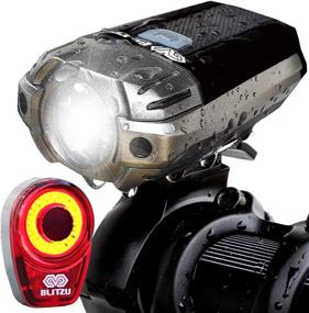 img 4 attached to 🚲 BLITZU Gator 390 USB Rechargeable LED Bike Light Set: Waterproof, Easy-to-Install Safety Lights for Kids, Men, and Women in Road Cycling