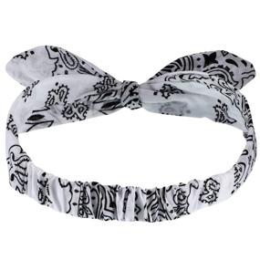 img 2 attached to Stylish Red Bandana Headbands for Women and Girls - Knot Retro Print, Paisley Design (Style B, 2 Pieces)