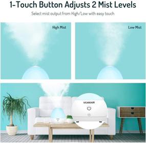 img 2 attached to 🌫️ Cool Mist Humidifier for Bedroom - Quiet, Filterless 2L Tank with High Low Mist, Waterless Auto-off - 7 LED Color Night Light - Ideal for Baby Kids Nursery - ETL Approved