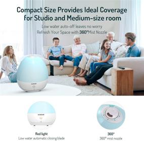 img 1 attached to 🌫️ Cool Mist Humidifier for Bedroom - Quiet, Filterless 2L Tank with High Low Mist, Waterless Auto-off - 7 LED Color Night Light - Ideal for Baby Kids Nursery - ETL Approved