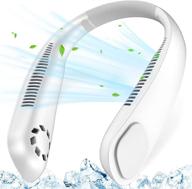 🌀 2021 new personal portable wearable air conditioner neck fan - lazy bladeless leafless hands-free hanging neckband fan with 9000mah usb rechargeable cooling device - sports fan around neck - 3 wind speed (white) логотип