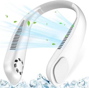 img 4 attached to 🌀 2021 New Personal Portable Wearable Air Conditioner Neck Fan - Lazy Bladeless Leafless Hands-Free Hanging Neckband Fan with 9000mAh USB Rechargeable Cooling Device - Sports Fan Around Neck - 3 Wind Speed (White)