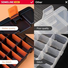 img 1 attached to 📦 SOMELINE Stackable Plastic Storage Box with Adjustable Dividers - 24 Grids, 4 Packs - Black+Orange - Ideal for Sewing Supplies, Beads, Jewelry, Crafts, and Small Parts