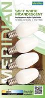 💡 meridian electric 13201 c7 incandescent night light bulbs, small size, white, 4-pack logo