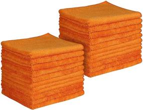 img 1 attached to 🍊 Grade Microfiber All-Purpose Superior Microfiber Towels - Orange, 24 Pack: Soft, Plush, Durable Cleaning Cloths for TV Screens, Laptops, Windows, Mirrors, Cell Phones, Glasses & More!