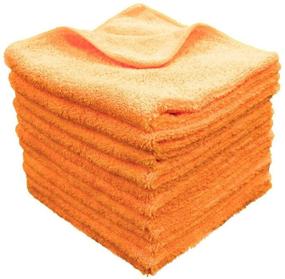 img 4 attached to 🍊 Grade Microfiber All-Purpose Superior Microfiber Towels - Orange, 24 Pack: Soft, Plush, Durable Cleaning Cloths for TV Screens, Laptops, Windows, Mirrors, Cell Phones, Glasses & More!