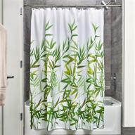 🚿 anzu fabric shower curtain - water-repellent bath liner for kids, guest, college dorms, master bathrooms - 72x72 inches, green logo
